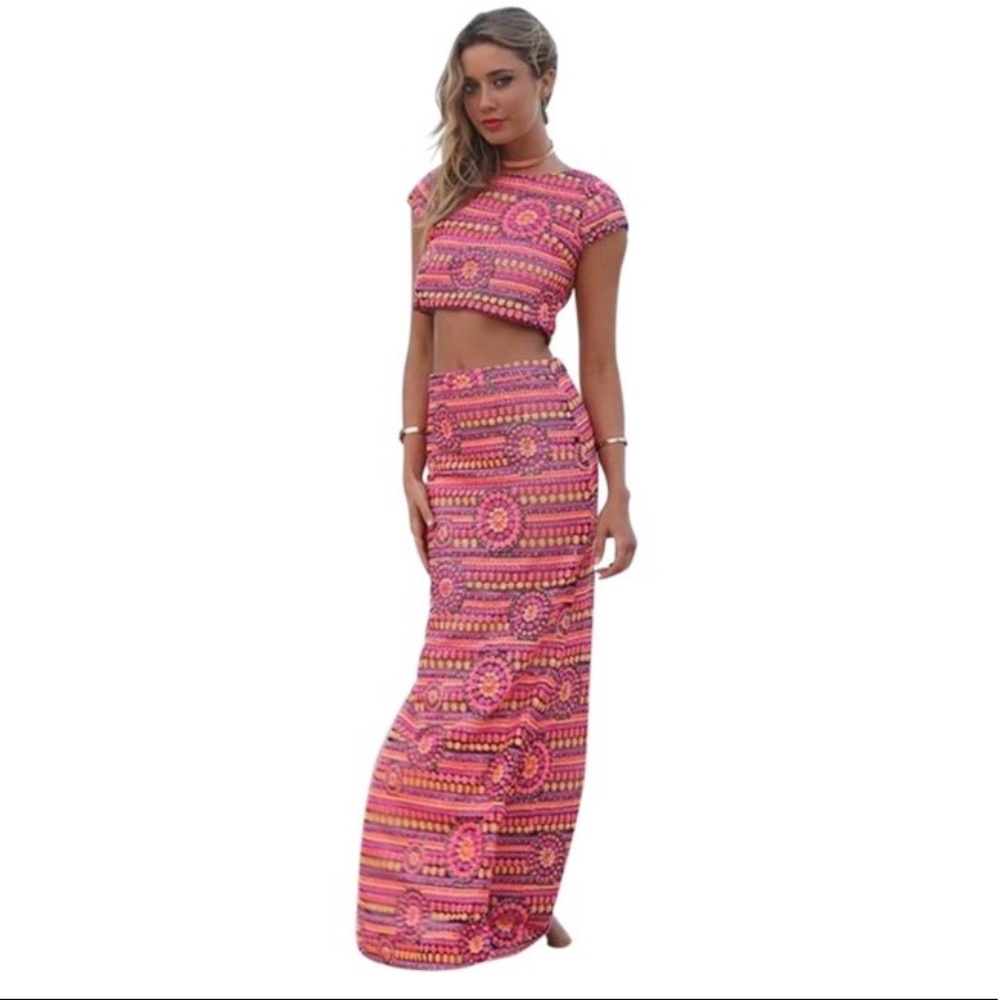Pink sequin Saboskirt formal dress